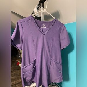 Adar Heather Purple Jogger Scrub Set